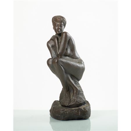 EMILIO GRECO, Figura accoccolata, Scultura in bronzo
