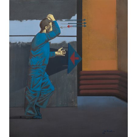 NINO LA BARBERA, Figura, Olio su tela