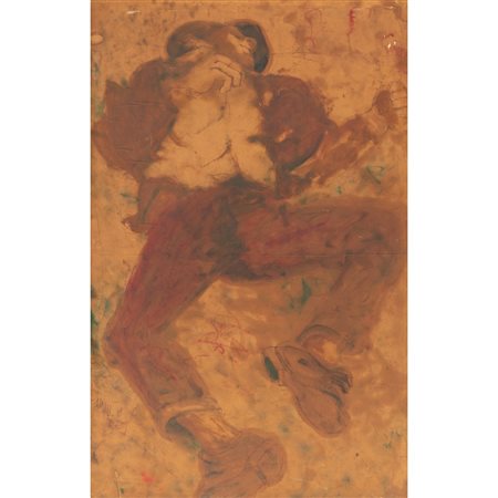 ANGELO NONA, Ragazzo in riposo, Olio su carta