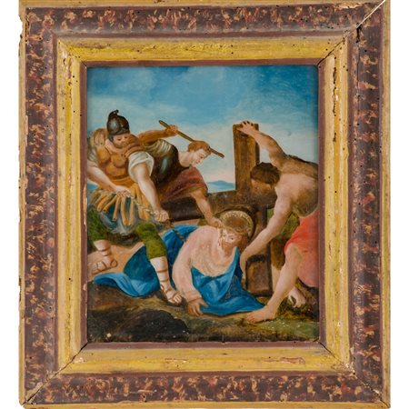 SCUOLA VENETA DEL XVIII SECOLO, Pittura su vetro