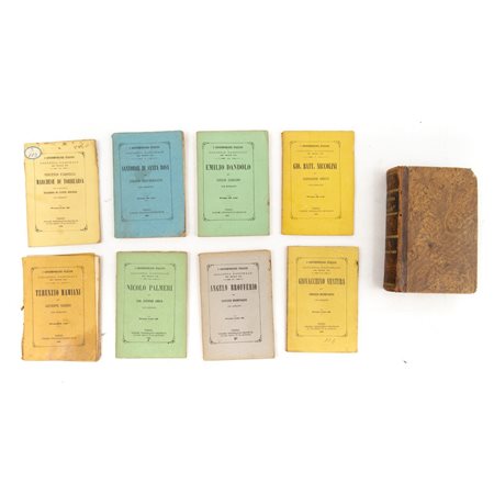 UN VOLUME ED OTTO OPUSCOLI DI VARIA in 16°