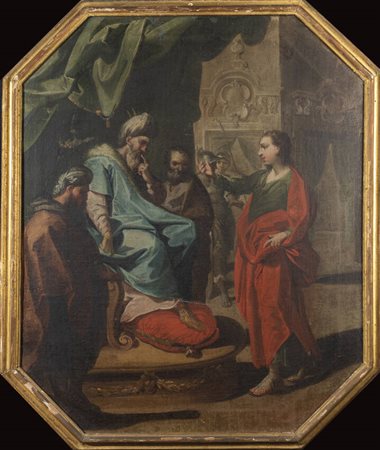 PITTORE ANONIMO DEL XVII SECOLO<BR>"Scena sacra" XVIII secolo