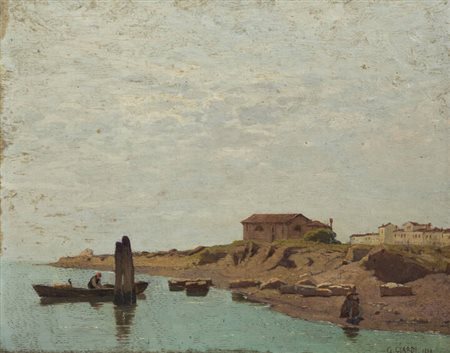 GUGLIELMO CIARDI<BR>Venezia 1842 - 1917<BR>"Pace sulla laguna" 1882