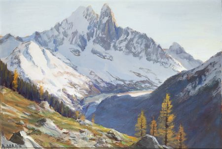 ANGELO ABRATE<BR>Torino 1900 - 1985 Sallanches (Alta Savoia)<BR>"La Verte e les Drus in autunno (dintorni  della Flégère)" 1947
