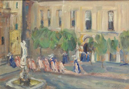 ESO PELUZZI<BR>Cairo Montenotte (SV) 1894 - 1985<BR>"Bambine orfanelle" 1956