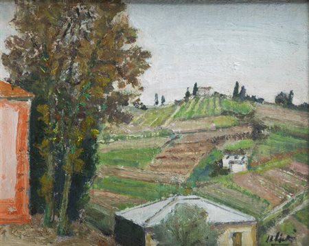 ALBERTO SALIETTI<BR>Ravenna (RA) 1892 - 1961 Chiavari (GE)<BR>"Paesaggio senese"