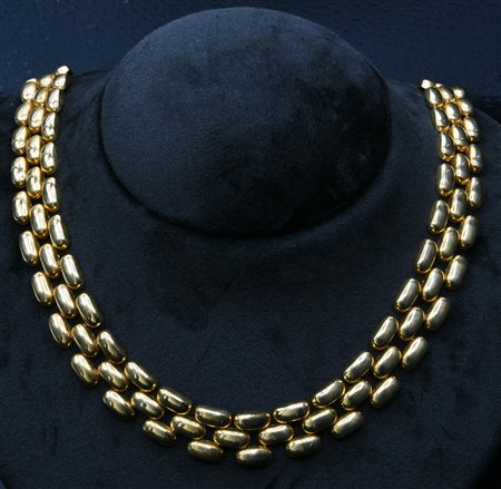 GIROCOLLO IN ORO GIALLO importante girocollo a maglia panthere Oro giallo...