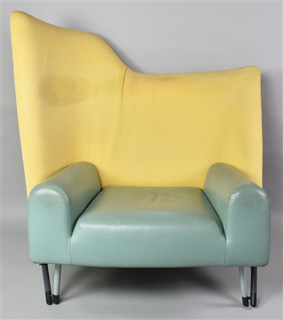 Paolo Deganello TORSO ARMCHAIR PER CASSINA, 1982 poltrona in pelle e tessuto...