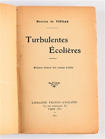VINDAS (DE), MAURICE - TURBULENTES ECOLIÈRES. MODERN SCHOOL FOR YOUNG LADIES
