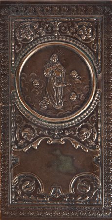 Bella legatura degli inizi del XX secolo in argento 800/000 cesellata a sbalzo a motivi floreali con tondo raffigurante la Madonna in cielo - Laura di Barezia, La sposa cristiana, Bietti Milano 1911