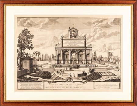 Giovanni Giacomo De Rossi - Veduta della fontana dell'Acqua Paola sul Gianicolo a Roma