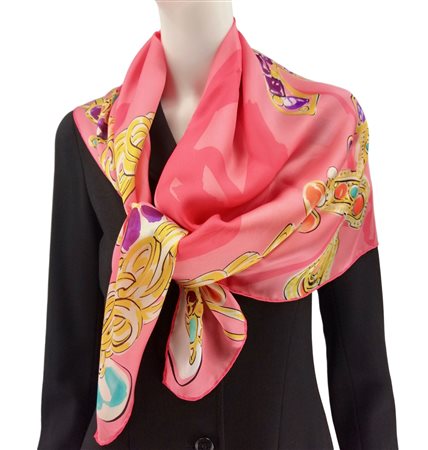 CHANEL - Foulard in fantasia rosa.