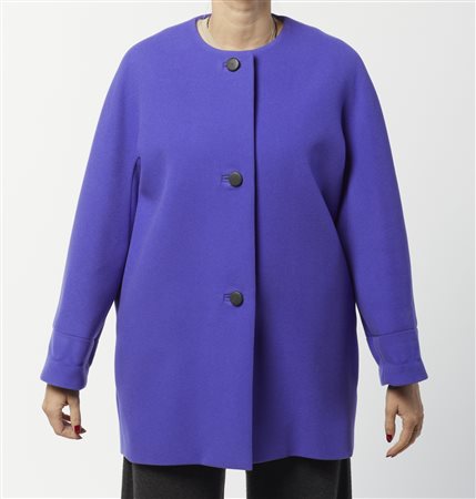 BALENCIAGA - Spolverino blu elettrico.