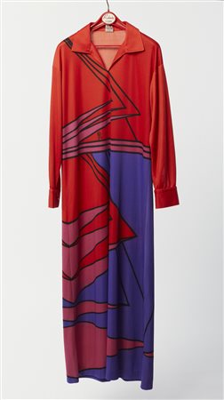 DI CAMERINO ROBERTA - Abito fantasia rosso e blu.