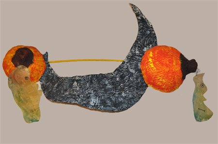 GIOVANNI PISCONTI D’aprés Mirò, 1990 Scultura in cartapesta cm. 58x105x18...