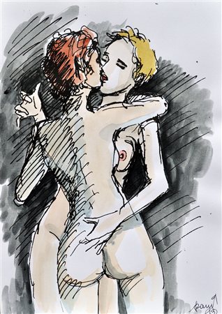 PAM (Paolo Antonio Martini) Amanti, 2013 Tecnica mista su carta cm. 29,5x21...