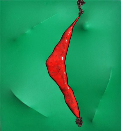 DINO CASTELVECCHI Ansa di fuoco, 2008 Estroflessione e assemblaggio su tela...