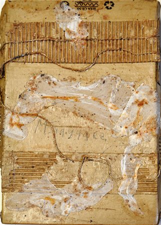 MAURO GAZZARA Senza titolo Tecnica mista e collage su scatola di cartone cm....