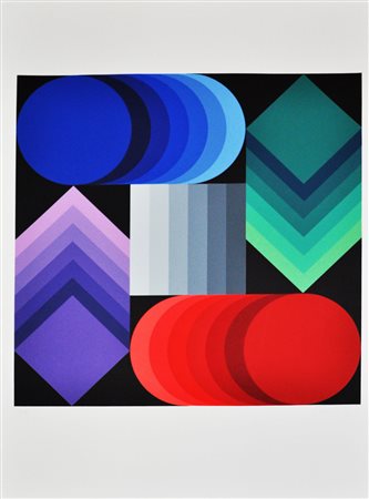 VICTOR VASARELY Italia ‘90,1990 Serigrafia a colori – es. P.A. cm. 69,5x50...