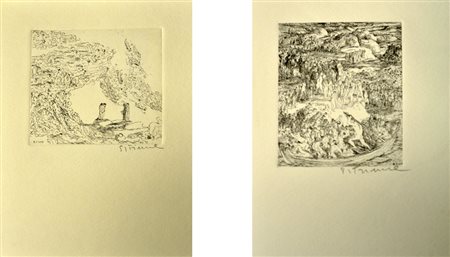 SALVATORE FIUME L’eredità di Dante, 1966 Libro contenente 2 incisioni in b/n...