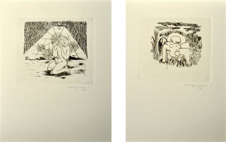 GIUSEPPE MIGNECO L’eredità di Dante, 1966 Libro contenente 2 incisioni in b/n...