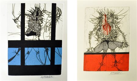 AGENORE FABBRI Una questione di acqua, 1967 Libro contenente 2 acqueforti a...