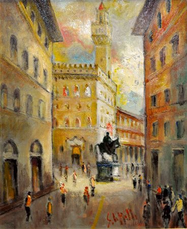 EMANUELE CAPPELLO Firenze Olio su tela cm. 50x40 firmato