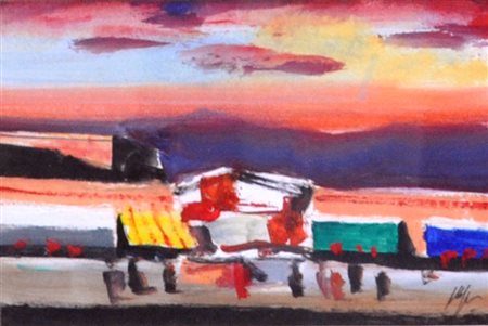 SALVATORE MAGAZZINI Senza titolo Olio su tavola cm. 15x23 firmato