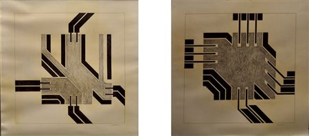 MARIO INNOCENTI Lotto composto da 2 opere: - Tecnica mista su carta – cm....