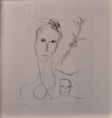 ERNESTO TRECCANI Maternità Acquaforte in b/n cm. 43x38 – es. 45/100 firmata