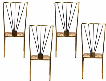 Romeo Rega (attribuito a) (1904 - 1968) 
Set di sedie vintage 1980
 107x55x48 cm