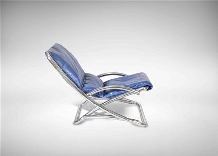  
Sedia a sdraio pieghevole con tubolare d'acciaio cromato Anni '70 del XX secolo
 90 x 80 x 85 cm
