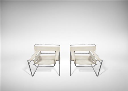 MARCEL BREUER - KNOLL INTERNATIONAL
Pecs, 1902 - New York, 1981  
Sedie vintage Wassily modello B3 per Gavina Anni '70 del XX secolo
 73 x 78 x 68 cm