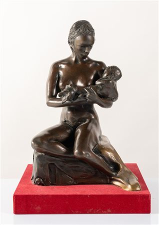 UGO ATTARDI (Sori 1923 – Roma 2006) "Per amore". Scultura in bronzo. Cm...