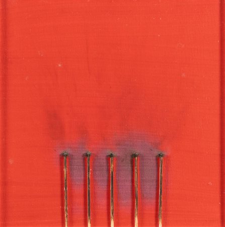 BERNARD AUBERTIN "Dessin de feu 20", 2010 circa. Fiammiferi bruciati. Cm...