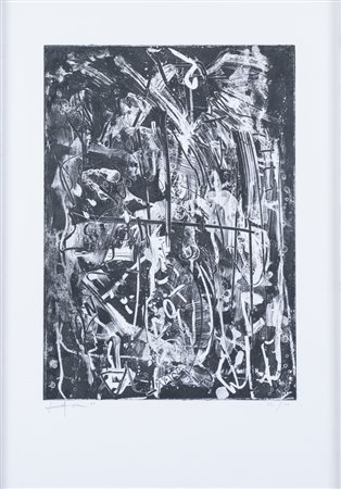 EMILIO VEDOVA (Venezia 1919 – 2006) "Senza Titolo", 1986. Litografia a colori...