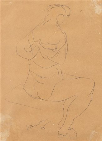 LUCIO FONTANA (Rosario 1899 - Comabbio 1967) "Figura femminile", 1946....