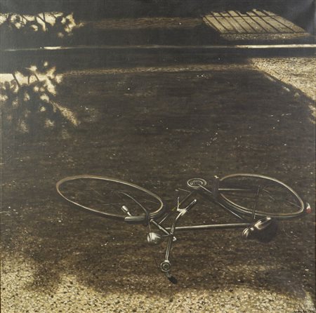 ANTONIO SALIOLA (Bologna 1939) "La bicicletta", 1978. Olio su tela. Cm...
