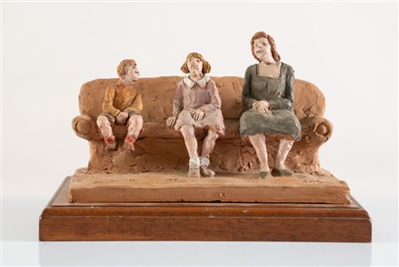 CARLO ANLERI (Vergato 1943 - 2015) "L'ortodonzista". Scultura in terracotta....