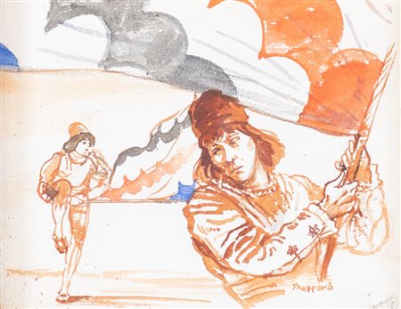 JOSEPH SHERLY SHEPPARD (USA 1930) "Senza titolo". Acquerello su carta. Cm...