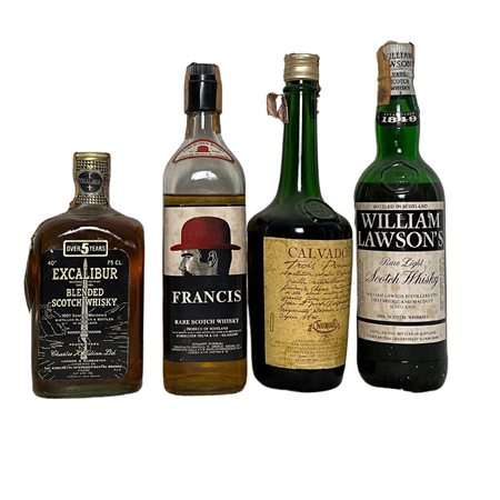 4 Bottiglie di Whisky EXCALIBUR BLENDED SCOTCH WHISKY 5 ANNI 75cl 40%vol...