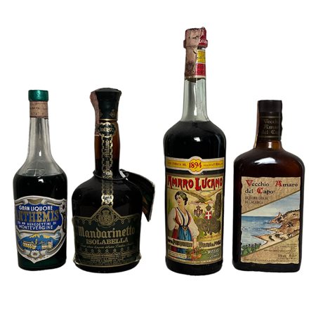 4 Bottiglie di Liquori MANDARINETTO ISOLABELLA 75cl 37%vol VECCHIO AMARO DEL...