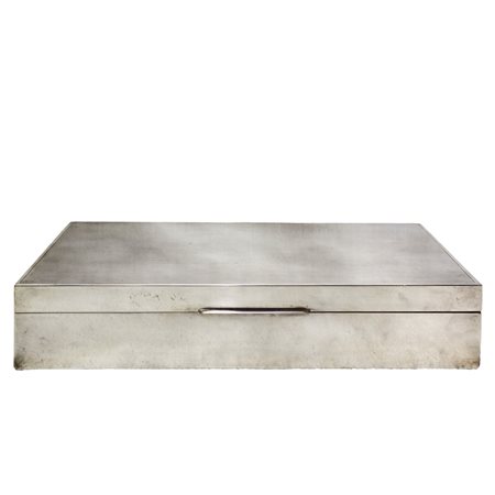 Scatola in argento  con carte da gioco