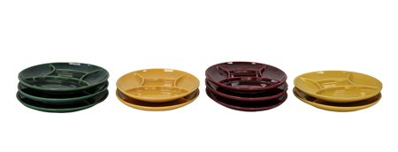 N. 10 piatti in ceramica colorata