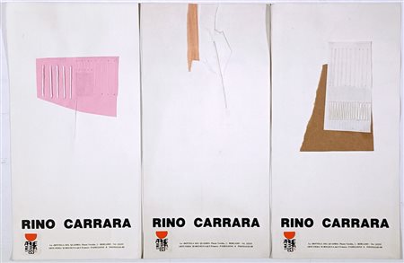 CARRARA RINO Bergamo (Bg) 1921 Trittico 1983 Filo di cotone su carta...