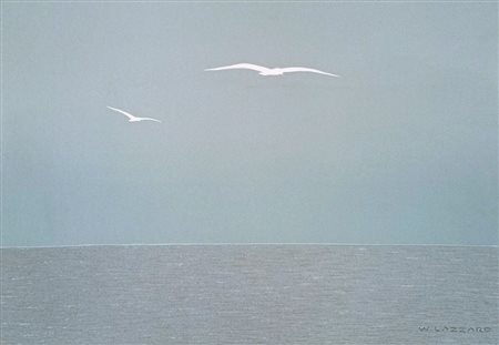 LAZZARO WALTER Roma (Roma) 1914 Gabbiani 1987 Serigrafia su cartone es.80/99...