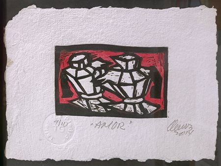 FIRMA INDECIFRATA N.D. ( -) 1900 Amor 2014 Incisione acquatinta a colori su...