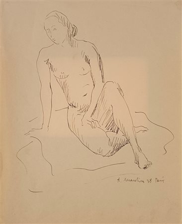 MANTICA ALFREDO Milano (Mi) 1903 Figura 1938 Disegnoa biro su carta...