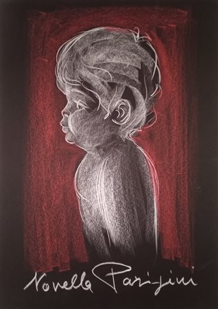 PARIGINI NOVELLA Chiusi (Roma) 1921 Ritratto di bambino Pastello su...