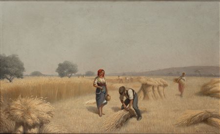 Raffaello Celommi (Firenze 1881-Roseto degli Abruzzi 1957)  - La mietitura del grano